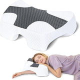 SAHEYER Side Sleeper Kudde med arm, ergonomisk ortopedisk kudde, nack- och axelkudde Memory Foam, nackkudde med flervinklade armar för många sovställningar (Vit) Cervikala ortopediska kuddar Naty Shop Grey