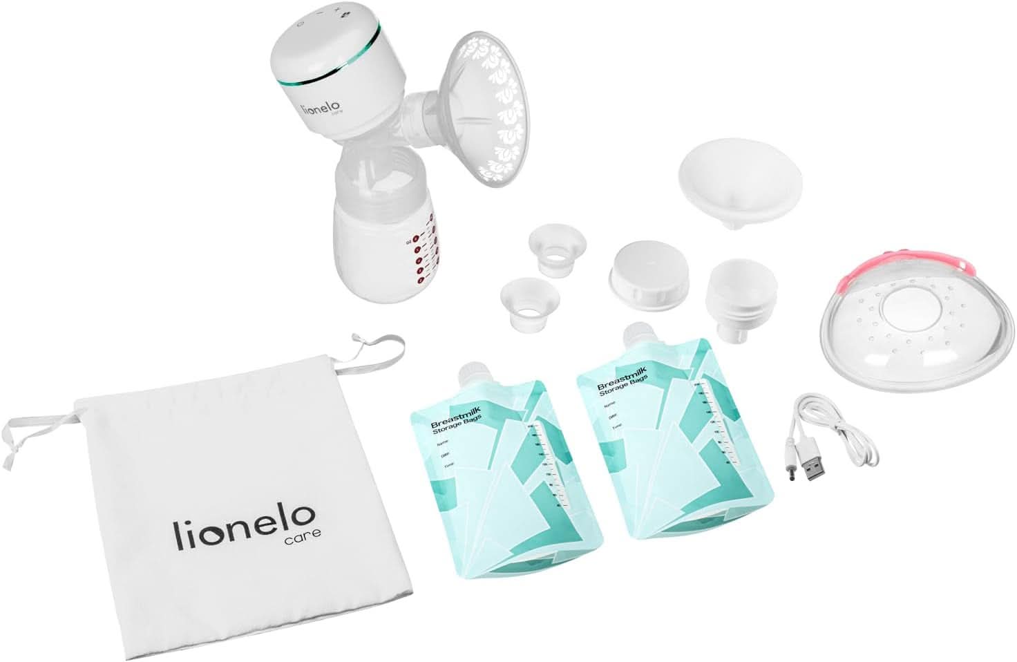 LIONELO Elektrisk bröstmjölkspump LIONELO Fidi plus 180 ml, energibesparande bärbar pump, 9 massagenivåer, drifttid 150 min Tillbehör Mat och amning Bebe Naty Shop
