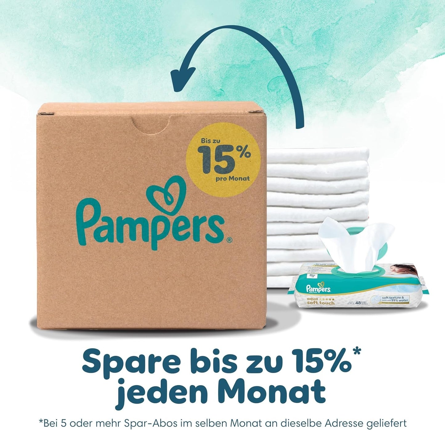 Pampers Harmony blöjor storlek 2, 204 blöjor, 4 kg-8 kg, skonsamt hudskydd med 100 % Pampers skydd