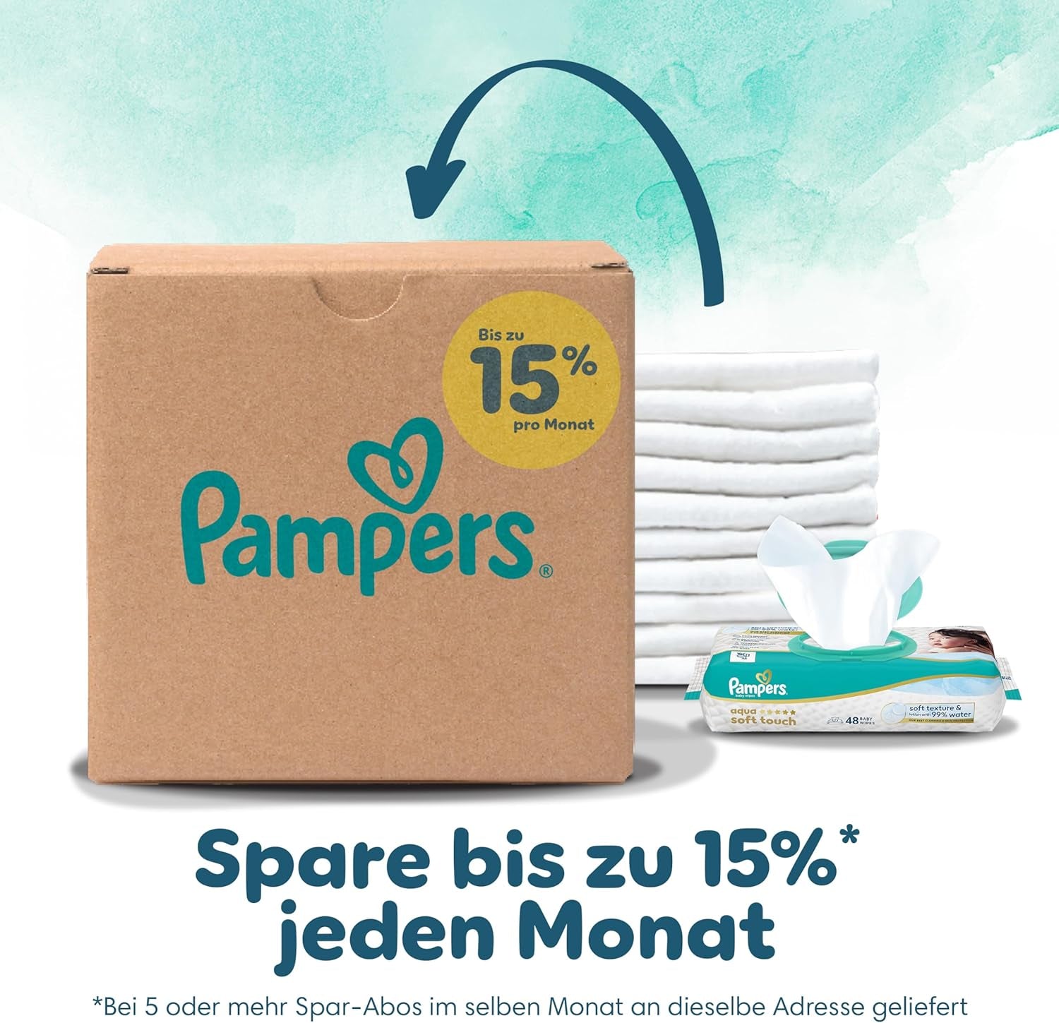 Pampers Harmony blöjor storlek 4, 174 blöjor, 9 kg-14 kg, skonsamt hudskydd med 100 % Pampers skydd