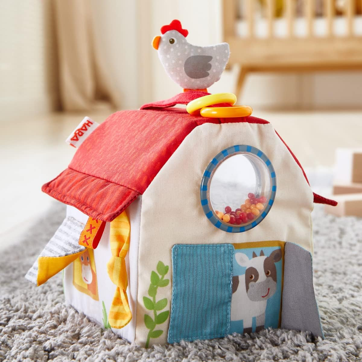 HABA 306383 - Lekkubgård, multifunktionell leksak från 6 månader Babyleksaker Naty Shop