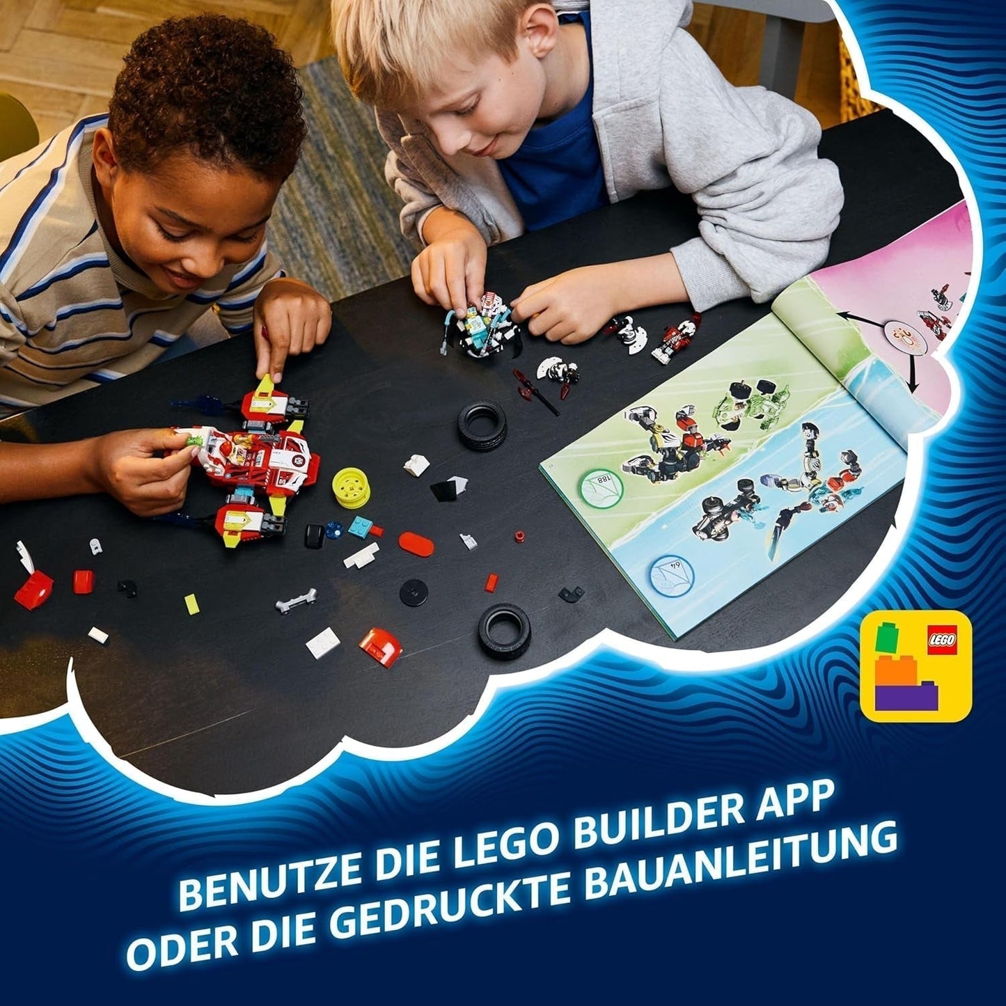 LEGO Dreamzzz Coopers Tiger Mech och Zero'S Hot Rod Car, leksaksbil för barn, present till 9 år gamla pojkar och flickor, 2-i-1 lekset med mek och minifigurer 71497 Byggset Besuche den LEGO-Store