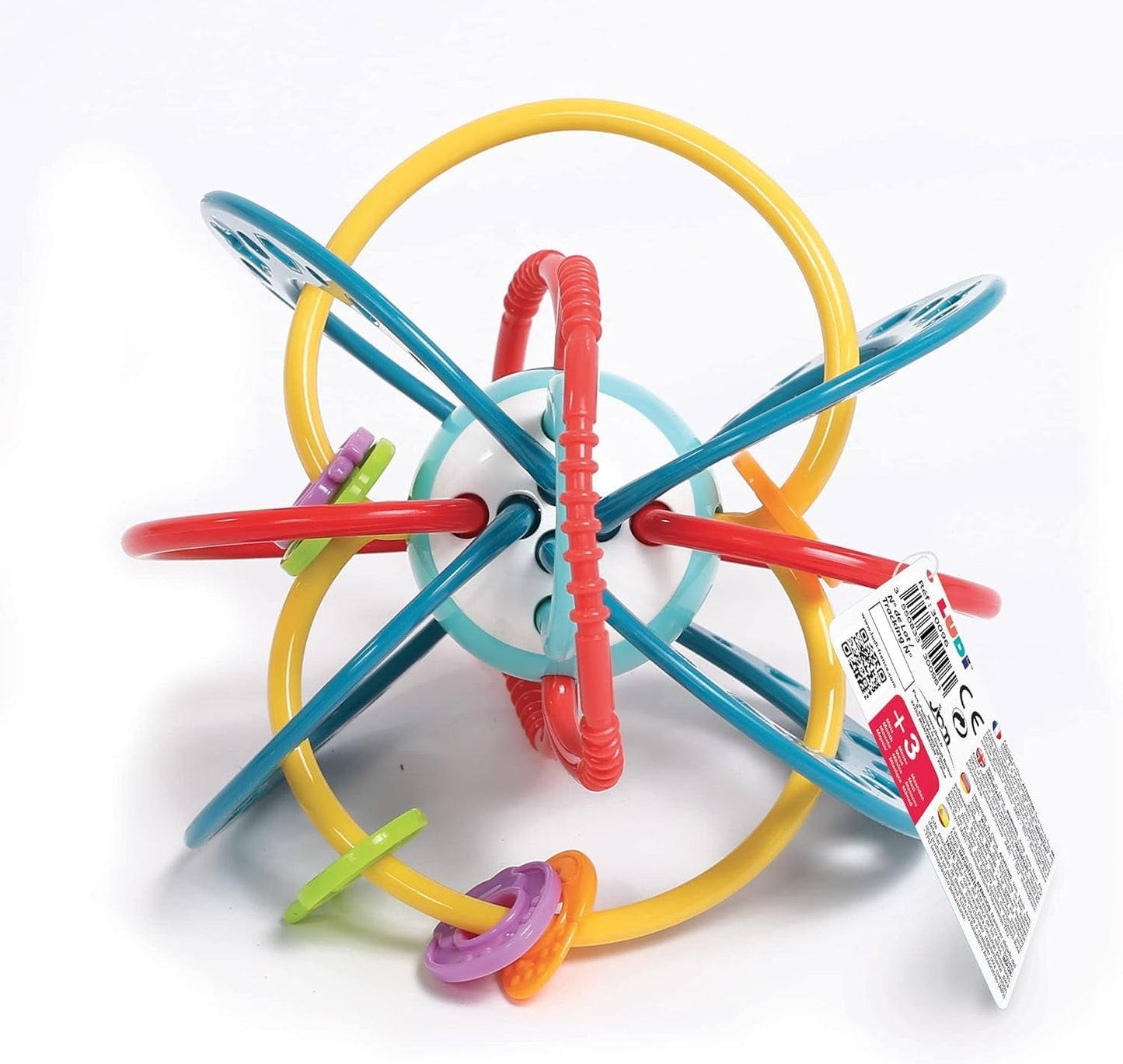 LUDI - Planet Bell - Leksak för barn - Från 3 månader - Levande färger, olika texturer och originalform - Främjar finmotorik och fingerfärdighet Bebe Naty Shop Toys