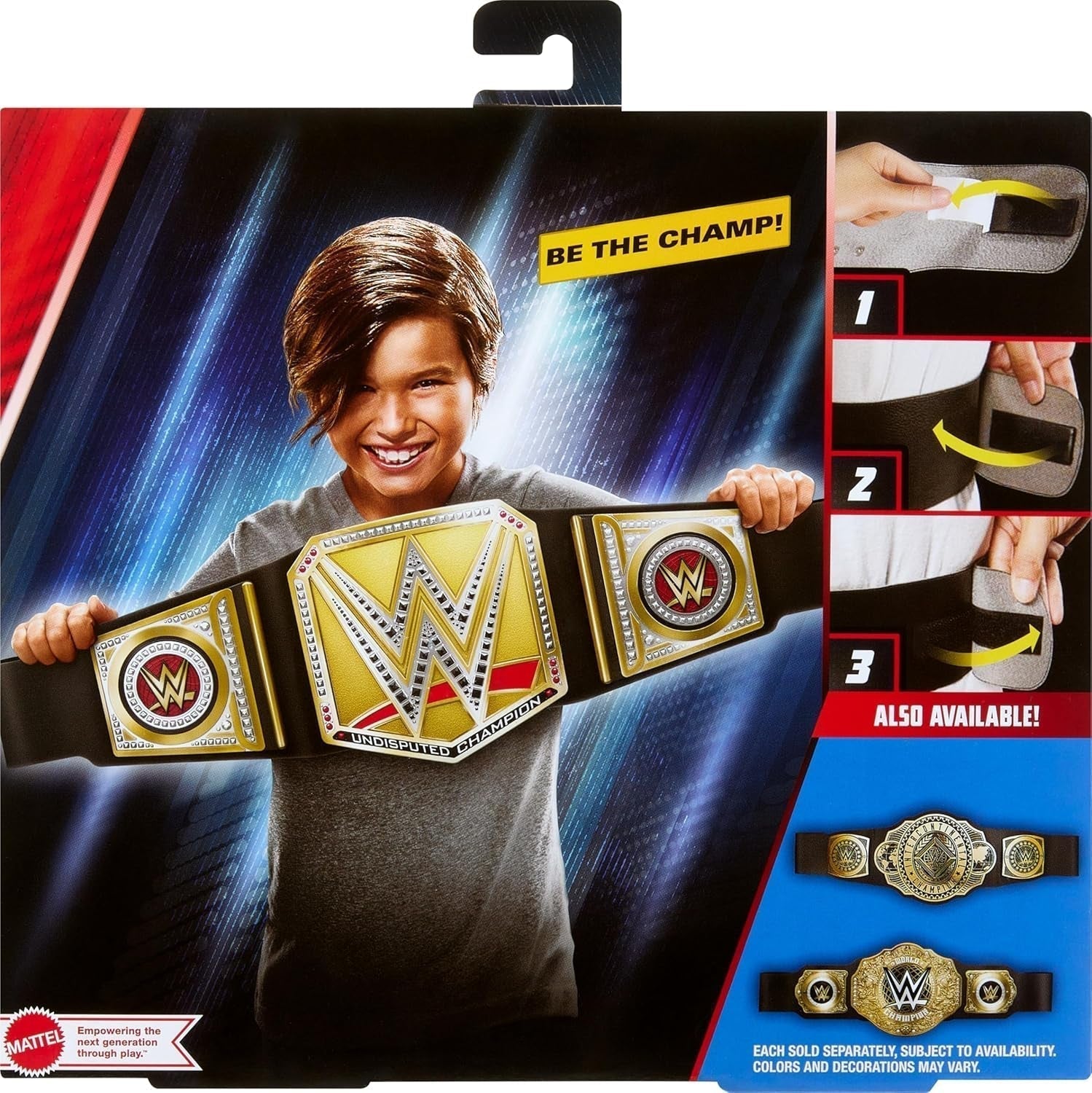 Mattel Mattel WWE Championship-bälte, obestridda WWE Universal Championship-rollspel och kostym, ca. 100 cm långt konstläderbälte med unik passform, HYJ35 actionfigurer Naty Shop