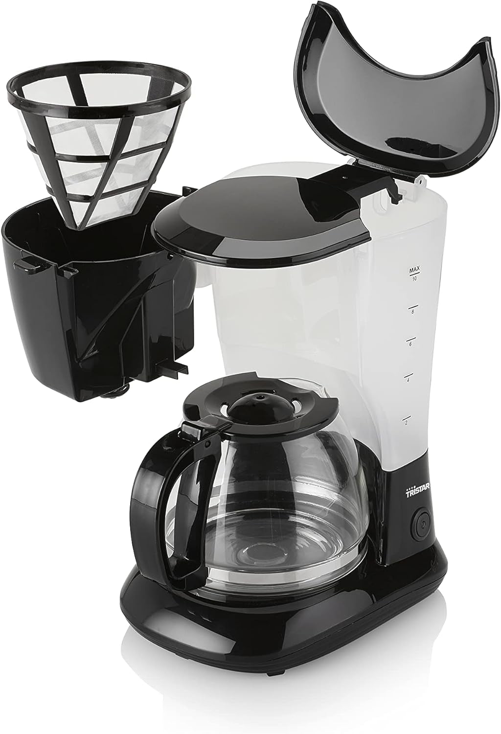 Tristar 1,25L kaffebryggare - för 10-12 koppar, även lämplig för camping, CM-1245, svart