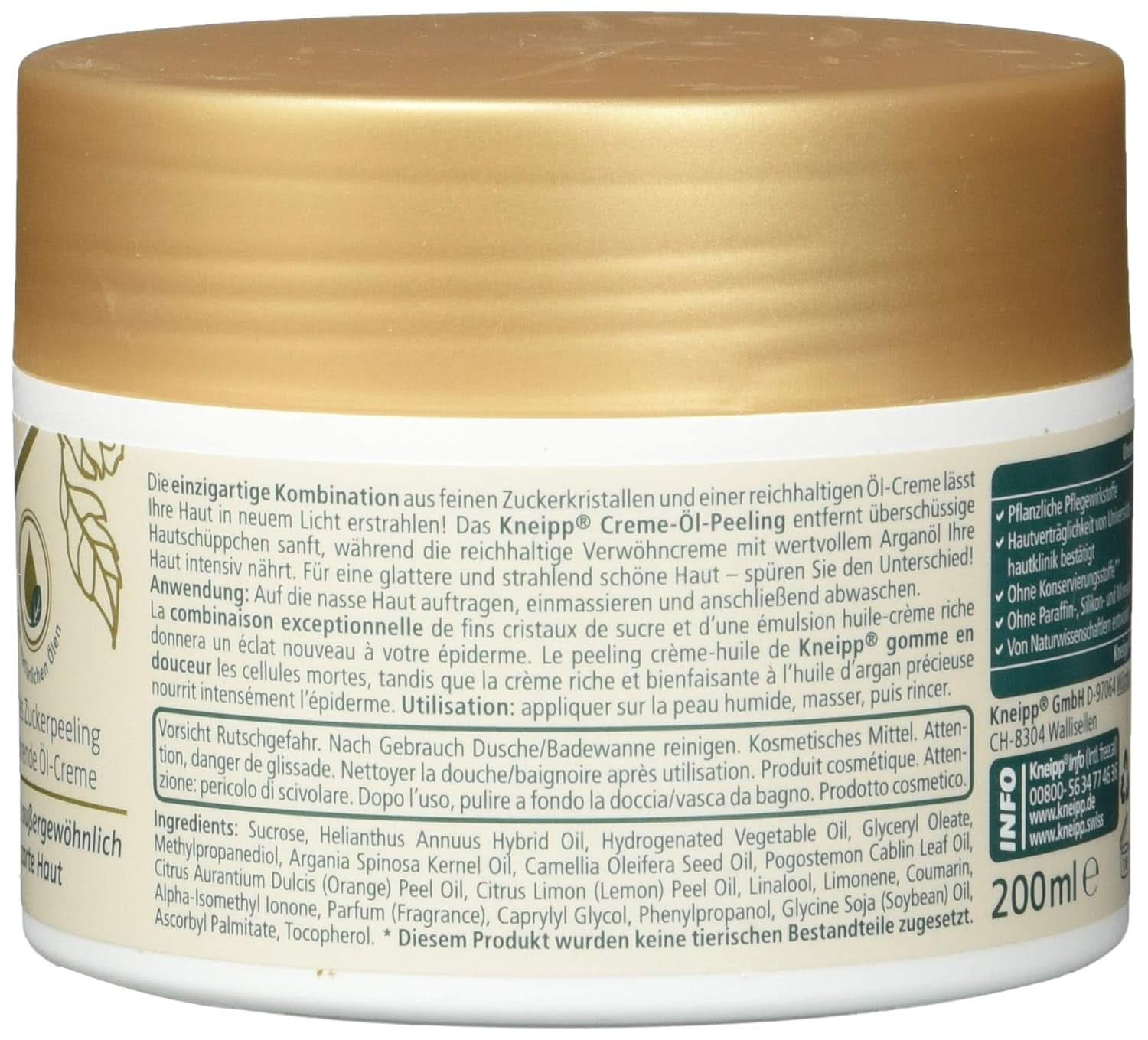 Kneipp Pampering Cream Oil Scrub, 200 ml Kosmetika och skönhet Naty Shop