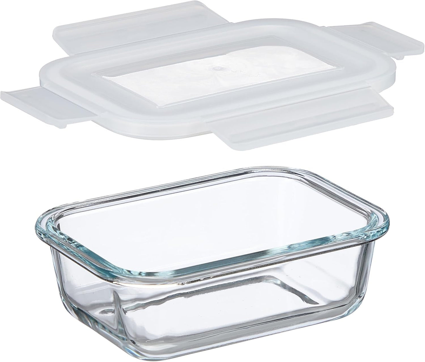 Relaxdays glasbehållare med lock, set med 6, 370 ml, matförvaringsbehållare, plastlock, lufttät, glasburk, klara matförvaringslådor Naty Shop