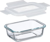 Relaxdays glasbehållare med lock, set med 6, 370 ml, matförvaringsbehållare, plastlock, lufttät, glasburk, klara matförvaringslådor Naty Shop