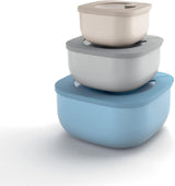 Guzzini - Kitchen Active Design, STORE&MORE Set med 3 lufttäta lådor för kyl/frys/mikrovågsugn, hög - 19,5 x 19,5 x h12,3 cm | 750/1550/2800 cc- 17070852 Matförvaringslådor Naty Shop 19,5 X 19,5 X 9,3 Cm Singel