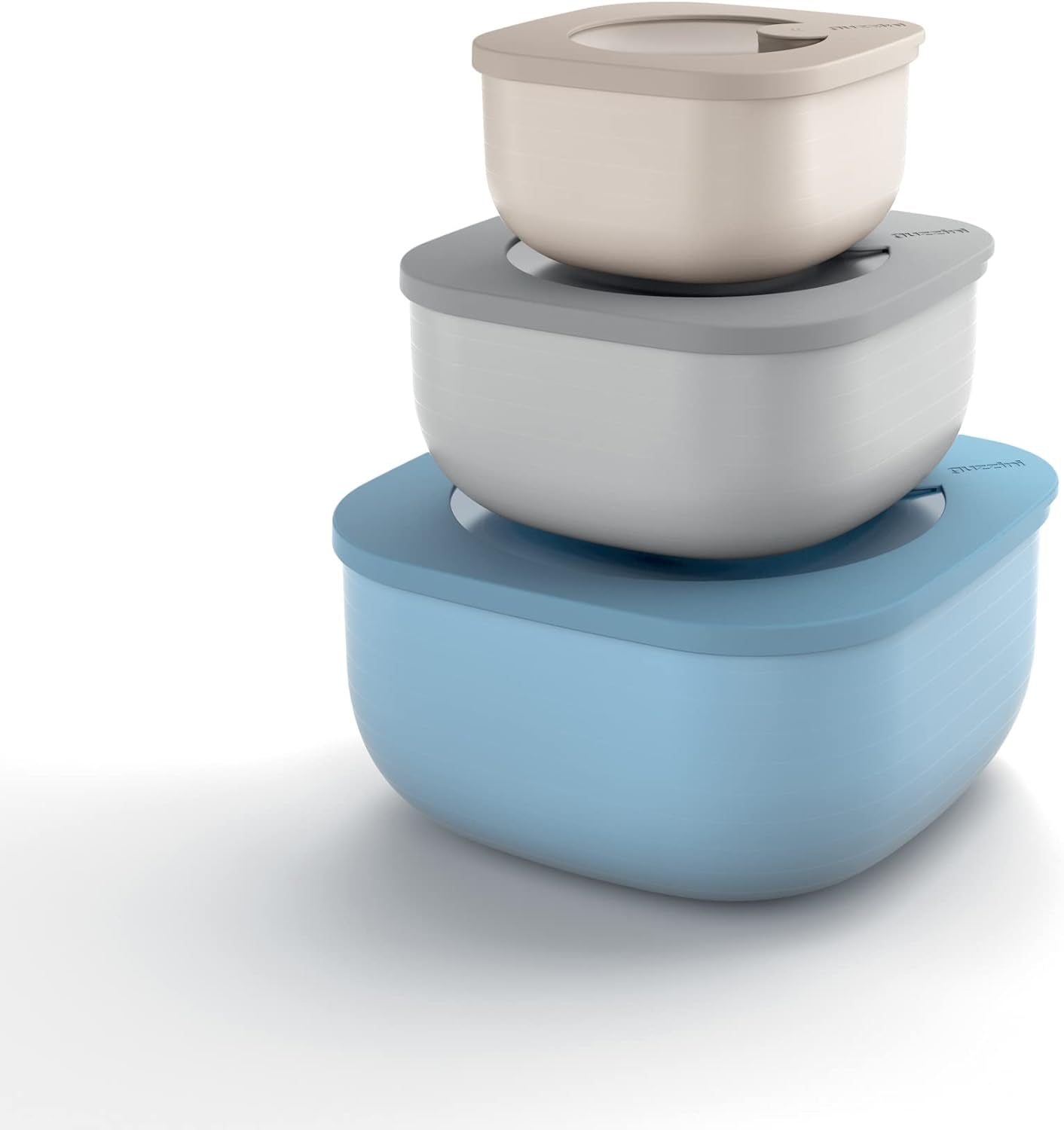 Guzzini - Kitchen Active Design, STORE&MORE Set med 3 lufttäta lådor för kyl/frys/mikrovågsugn, hög - 19,5 x 19,5 x h12,3 cm | 750/1550/2800 cc- 17070852 Matförvaringslådor Naty Shop 19,5 X 19,5 X 9,3 Cm Singel
