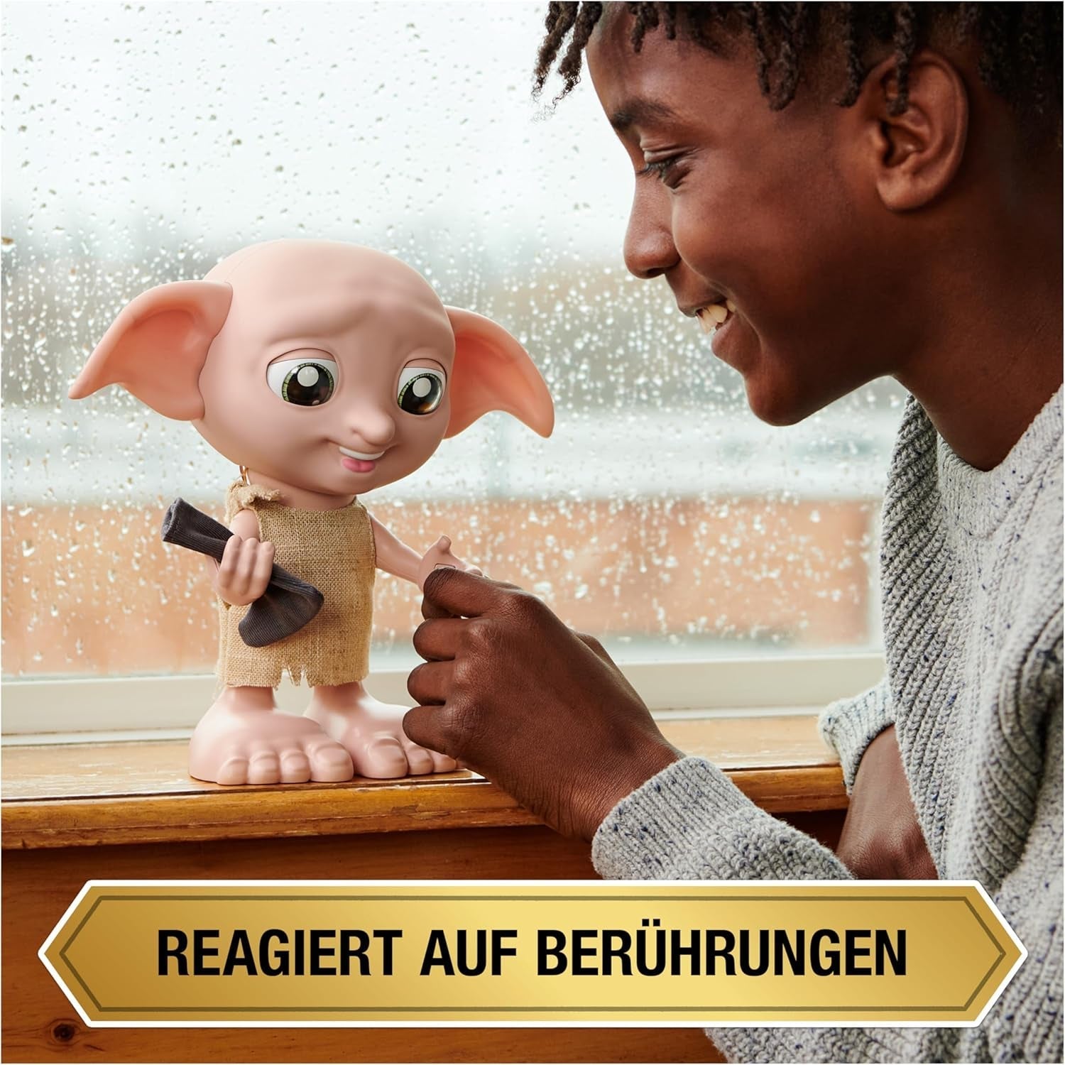 Wizarding World Harry Potter - Dobby House Elf Interactive Doll med 30+ ljud, meningar och rörelser, tysk-italienska, leksak för 6 år gammal, Fanartikel Dockor Naty Shop