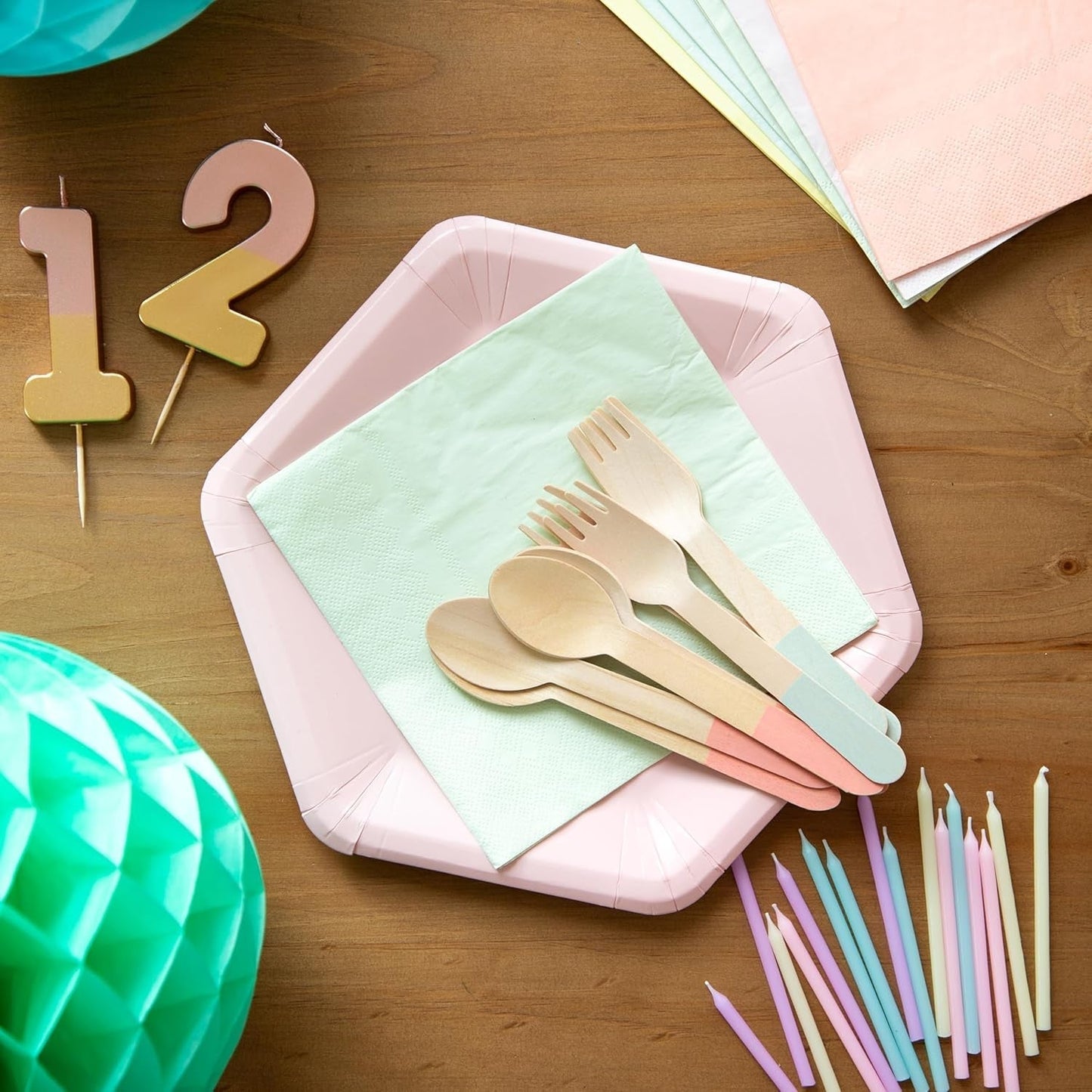 Talande bord Söta pastellservetter | Högkvalitativa återvinningsbara mjuka engångsservetter för barn Födelsedagsfest Baby shower svensexa Picknick Decoupage serviser