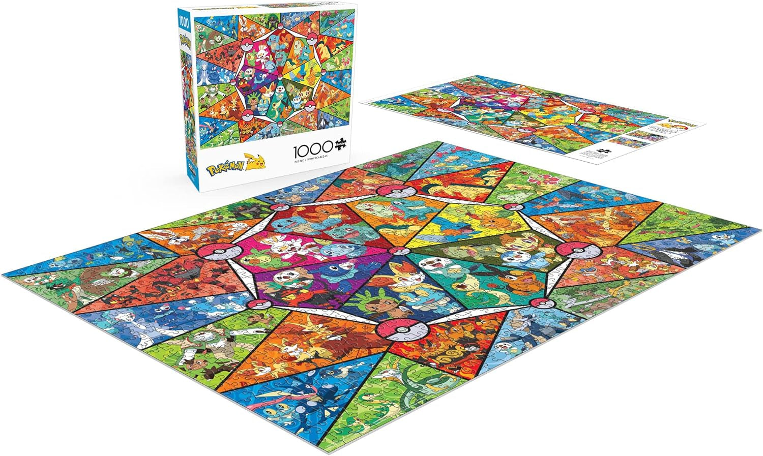 Buffalo Games - Pokemon - Målat glas start - pussel 1000 bitar Puzzle Naty Shop