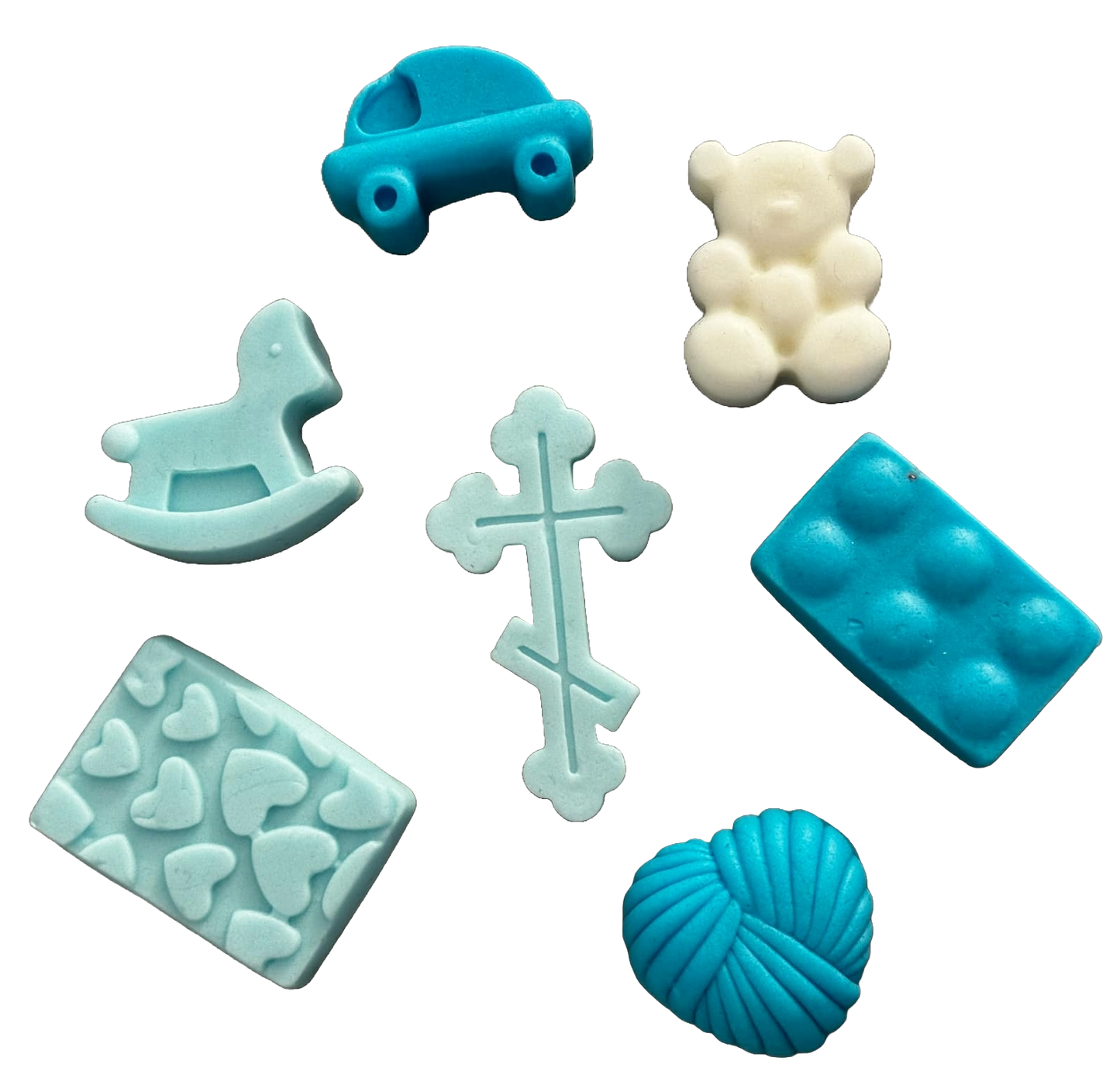 Set med 7 ätbara sockerpastadekorationer, Batez Sugar Paste Decorations Nati Shop