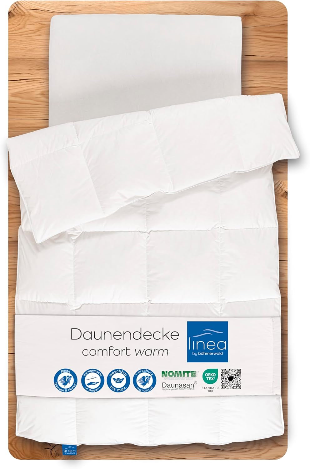 Comfort quilt, (90 dun / 10 fjädrar), vit, 135 X 200 Cm Naty Shop täcken och täcken 200 X 200 Cm