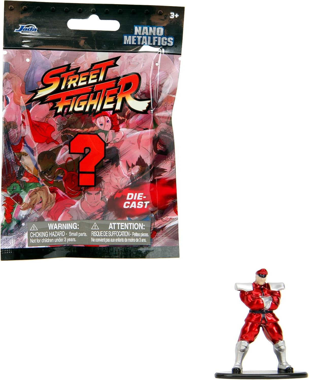 Jada Toys Street Fighter-figur (1X Mystery Figure i Blind Pack) - Detaljerad Nano-samlarfigur (4 Cm), 1 av 13 Metal Street Fighter-figurer för fans och samlare i åldern 3+, Wave 1 Actionfigurer Naty Shop