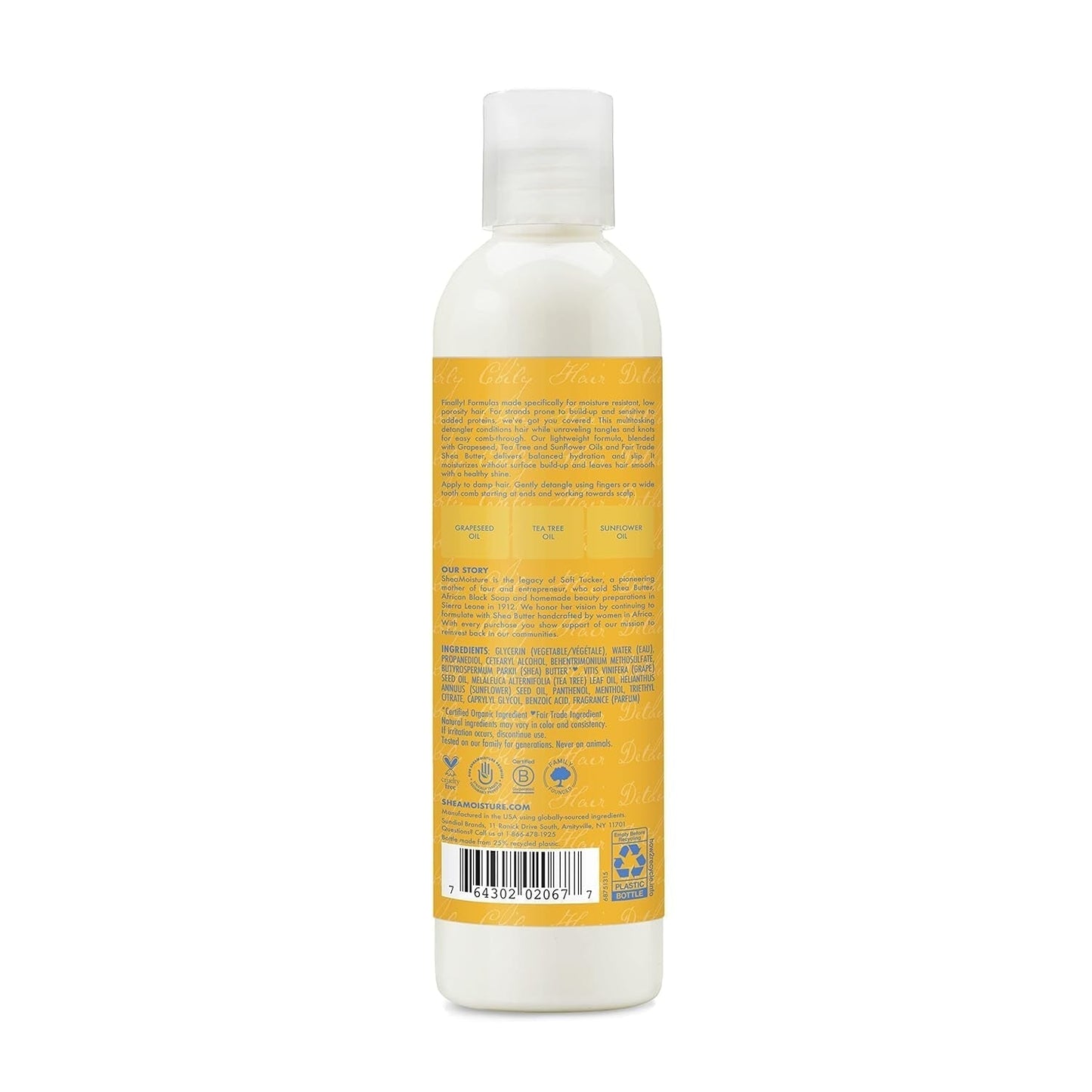 Viktlös återfuktande detangling produkt 237 ml flaska för lockigt/vågigt hår avtrassande produkter Naty Shop