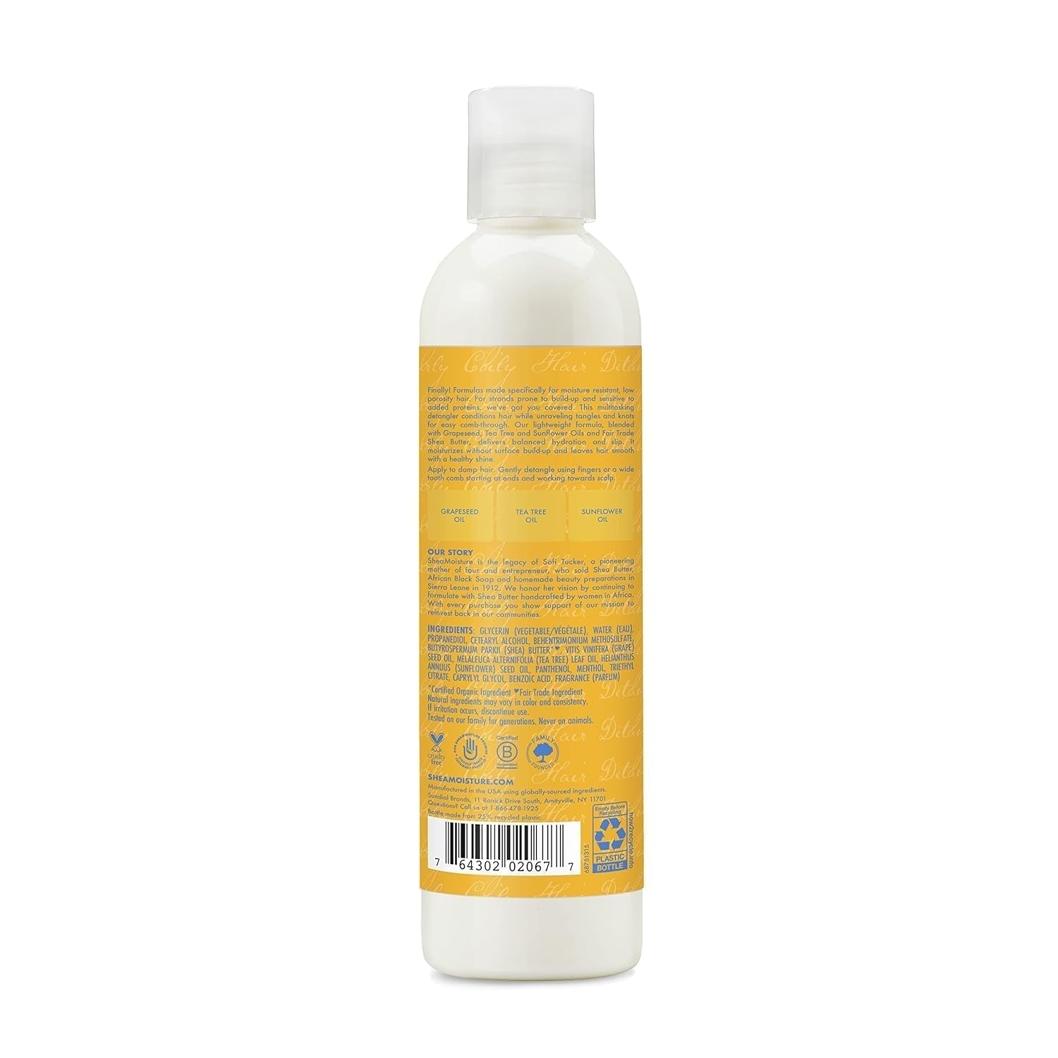 Viktlös återfuktande detangling produkt 237 ml flaska för lockigt/vågigt hår avtrassande produkter Naty Shop