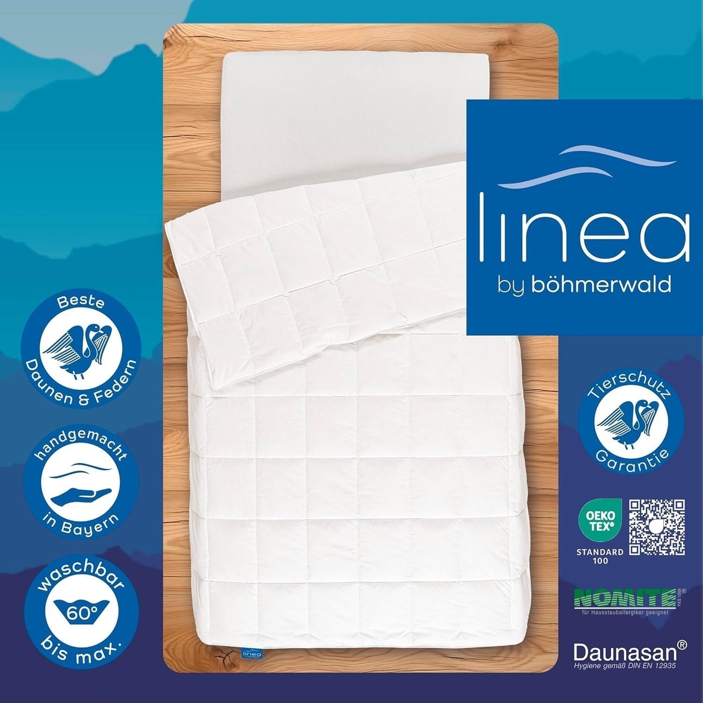 Comfort quilt, (90 dun / 10 fjädrar), vit, 155 X 220 Cm Täcken och täcken Naty Shop