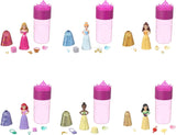 Disney Princess Color Reveal - 6 överraskningsvattenaktiverade dockor, tillbehör, för barn från 3+, Ariel, Tiana, Mulan, Askungen, Belle, Aurora, HPX39