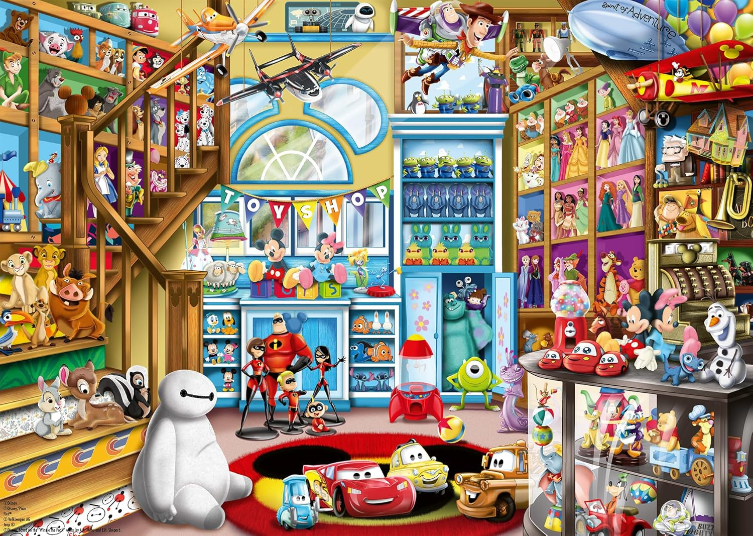 Ravensburger Puzzle 12000527 - I leksaksbutiken - Disney 1000 bitars pussel för vuxna och barn från 14 år Puzzle Naty Shop Retro