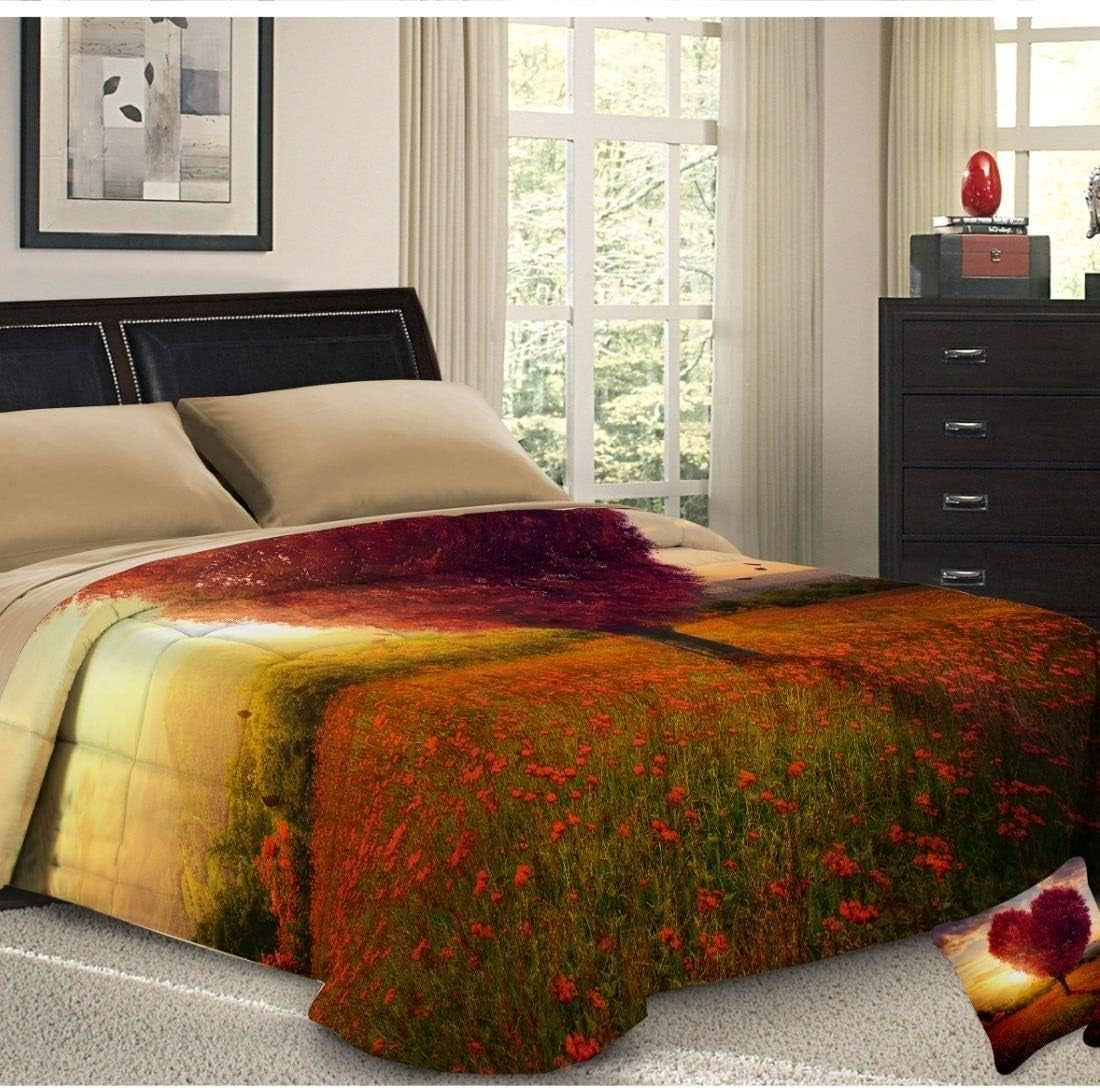PETTI Artigiani Italiani påslakan för dubbelsäng, 100% Made in Italy, Aquarium Quilts and Quilts Naty Shop Albero Di Fiori 160 X 190 Cm