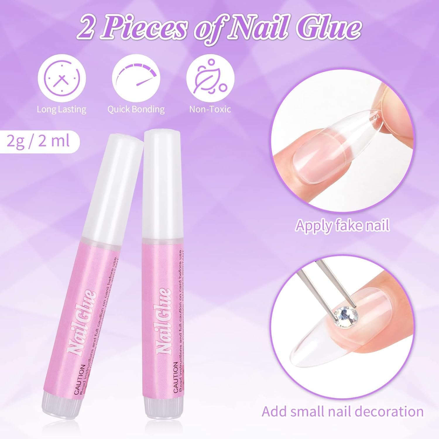 Becellen 500 st konstgjorda nagelspetsar, mjuka gelnagelspetsar, heltäckande, gelnagelspetsar, förpolerade konstgjorda naglar, DIY Nail Art limset (mandlar)