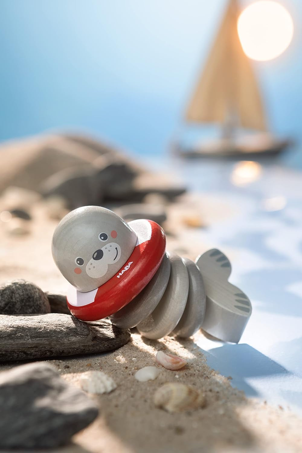 HABA 306691 - Skallerfigurtätning, gripleksak från 6 månader, tillverkad i Tyskland, grå Baby Toys Naty Shop