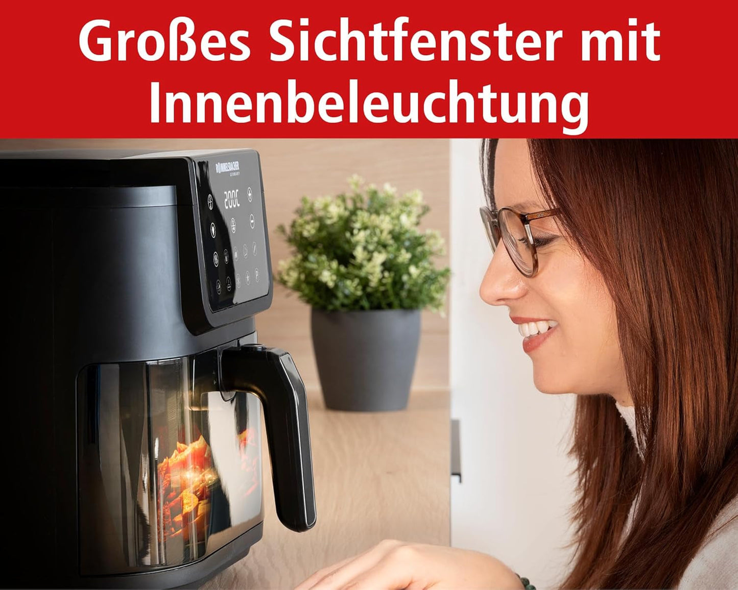 ROMMELSBACHER Varmluftsfritös med fönster FRH 1700, 10 program, tysta Vitvaror Naty Shop