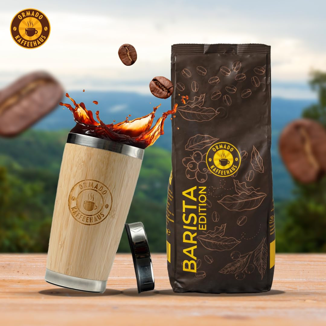 Ormado Coffee House, kaffekapslar, patenterade Kenya-kaffebönor - Arabica och Robusta-blandning, hela kaffebönor för helautomatiska kaffemaskiner, rostade bönor, helkaffe 1 kg, helautomatisk
