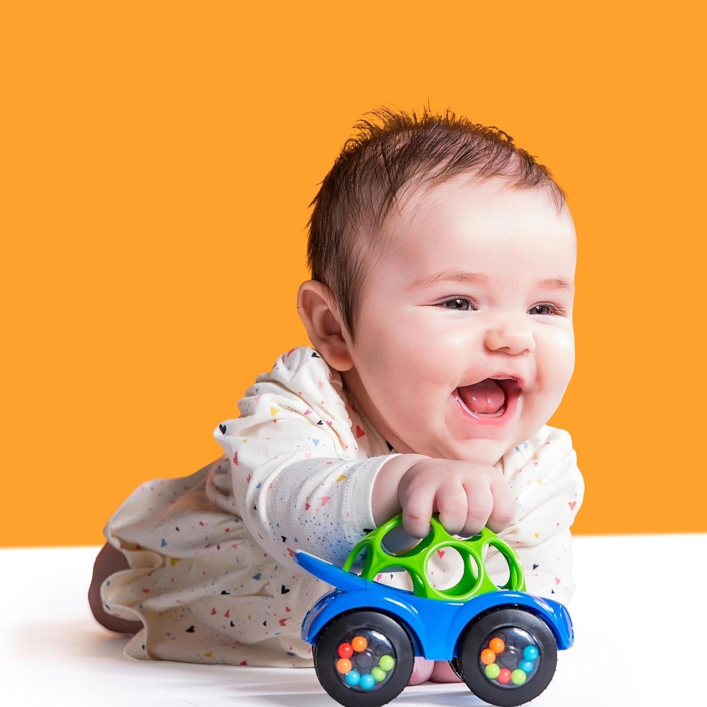 Bright Starts, Oball, Rattle Toy Car, Green-Blue Baby Toys Naty Shop