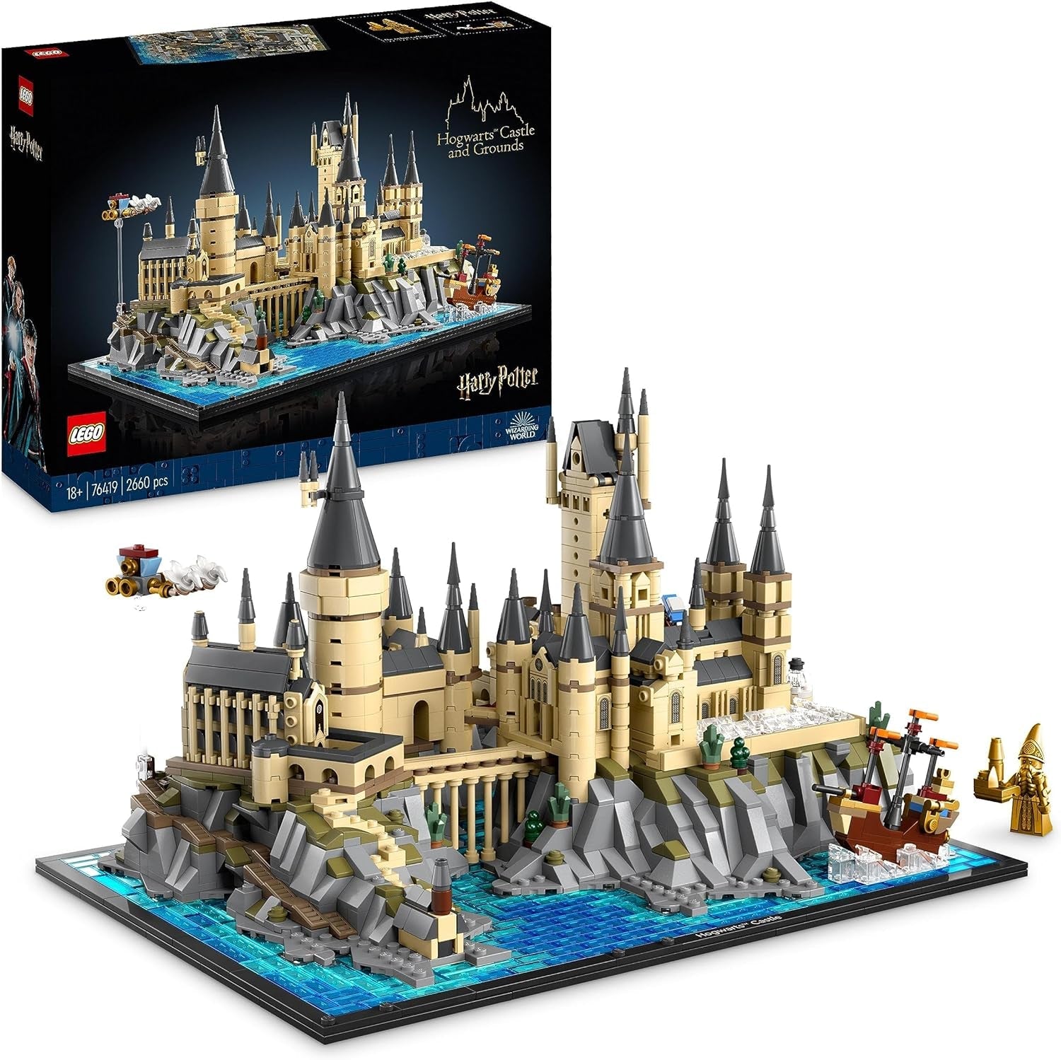 Hogwarts slott LEGO Harry Potter med slottsvingar - vuxensamlingsset inklusive huvudtorn och astronomiskt torn, hemligheternas kammare och arkitektminifigur - present för kvinnor - 76419 Byggset Besuche den LEGO-Store Single
