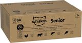 Whiskas Senior 7+ Wet Food Mixed Selection i gelé, 84 dospåsar, 84x85g (1 storpack) - Högkvalitativt våtfoder för katter från 7 år och uppåt