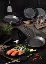 RÖSLE Serie 1888 Smidesjärnsstekpanna, hög kvalitet, hög kant för krispiga pommes frites och snabbstekt kött, lämplig för grillning och induktionsgrytor och stekpannor Naty Shop