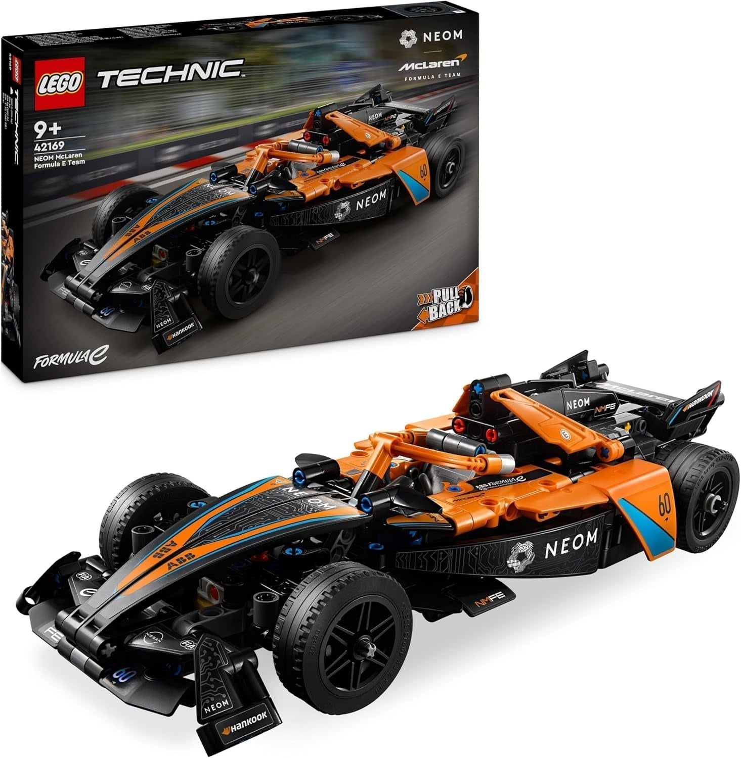 LEGO Technic NEOM Mclaren Formula E Racerbil, Racingbilsleksak för 9 år gamla pojkar och flickor, Modellbilsats, Barnrumsinredning, Födelsedagspresentidé 42169 Byggset Besuche den LEGO-Store Single