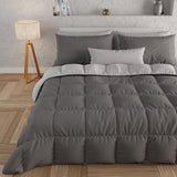 PETTI Artigiani Italiani - Vintertäcke för dubbelsäng, maxi, monokrom, dubbelsidig, vit, grå, 100% Made in Italy Täcken och täcken Naty Shop Grey Sängstorlek 120-130X200: [Quilt 220 X 260 Cm]