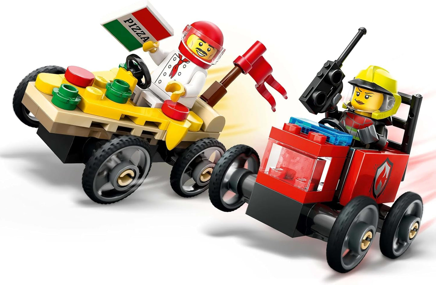 LEGO City Pizza Delivery Van Vs. Pizzabil - Tvållåda leksak för flickor och pojkar från 5 år - Byggset med 2 förarminifigurer - Födelsedags- och semesterpresent 60458 Byggset Besuche den LEGO-Store