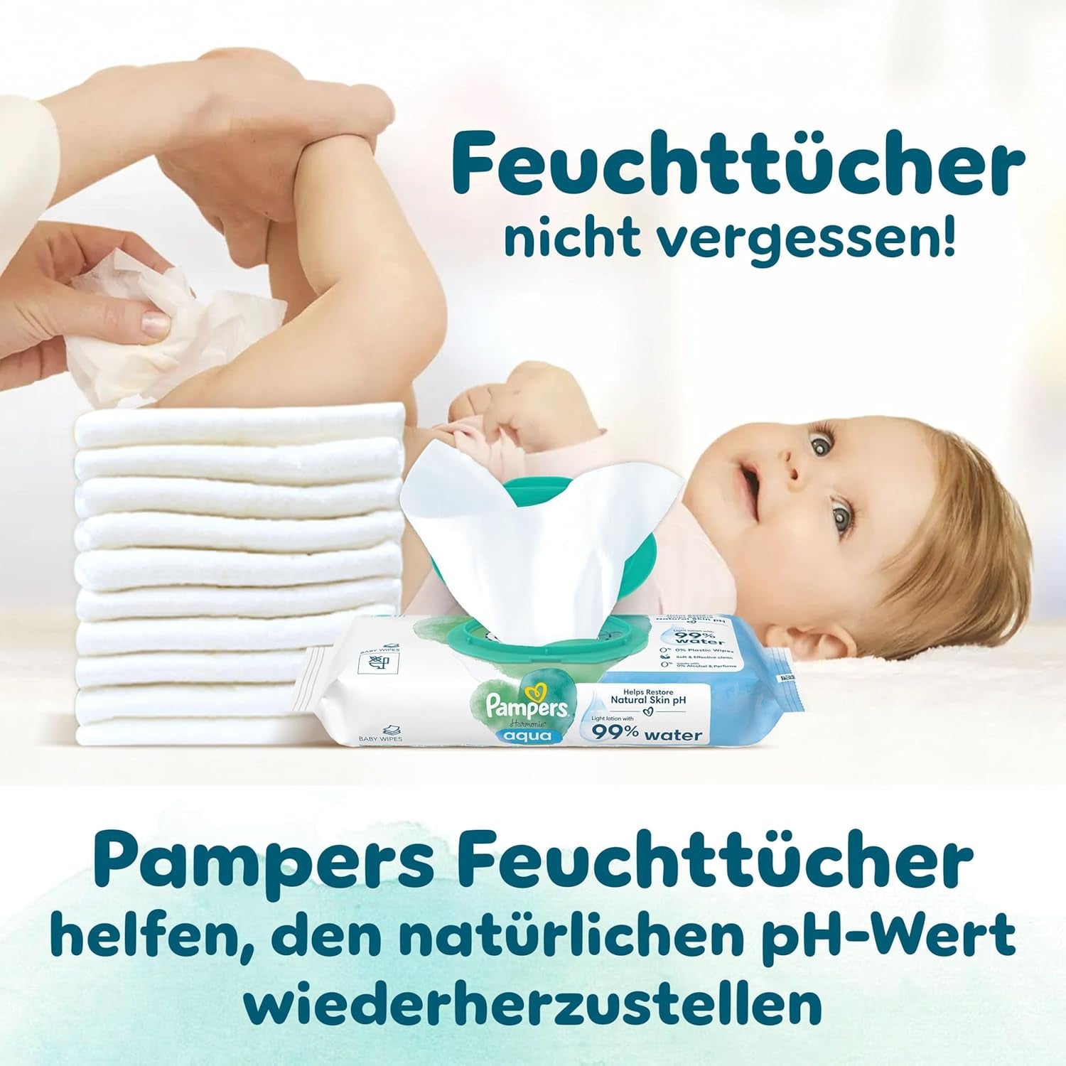 Pampers Harmony blöjor storlek 2, 204 blöjor, 4 kg-8 kg, skonsamt hudskydd med 100 % Pampers skydd