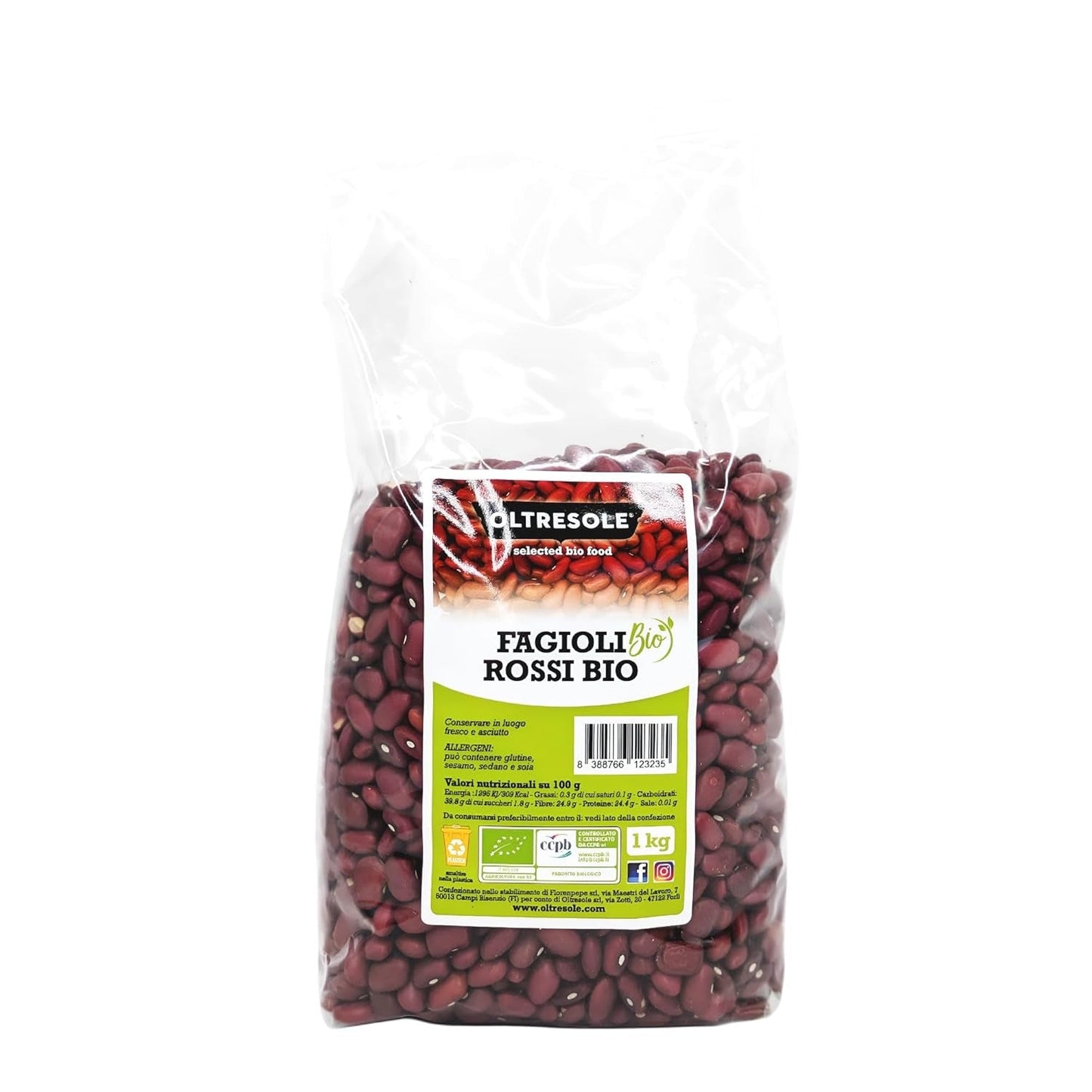 Ekologiska röda bönor 1 kg, torkade ekologiska baljväxter från kontrollerade grödor, rika på protein och mineraler, idealisk för lågkalorikost, vegan och vegetarisk kost