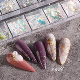 JMEOWIO Nagelglitter 12 rutnät Aurora Nail Art dekoration tillbehör nageldesign