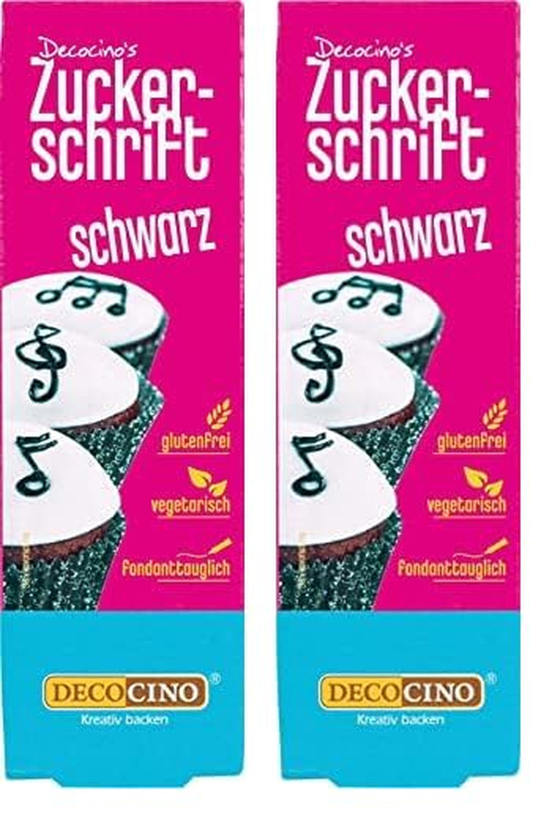 Decocino Red Sugar Lettering - Matfärgning Bokstäver - Praktiskt rör för märkning av fondant och glasyr - Bakdekorationer för tårtor, kakor och muffins! (paket med 2)