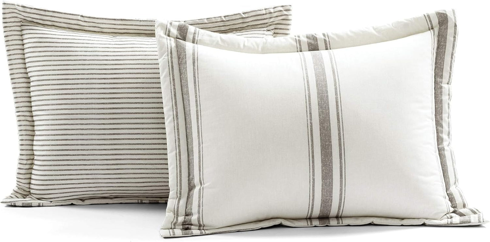 Lush Decor Farmhouse quilt med ränder, Full/Queen, grå täcken och täcken Naty Shop
