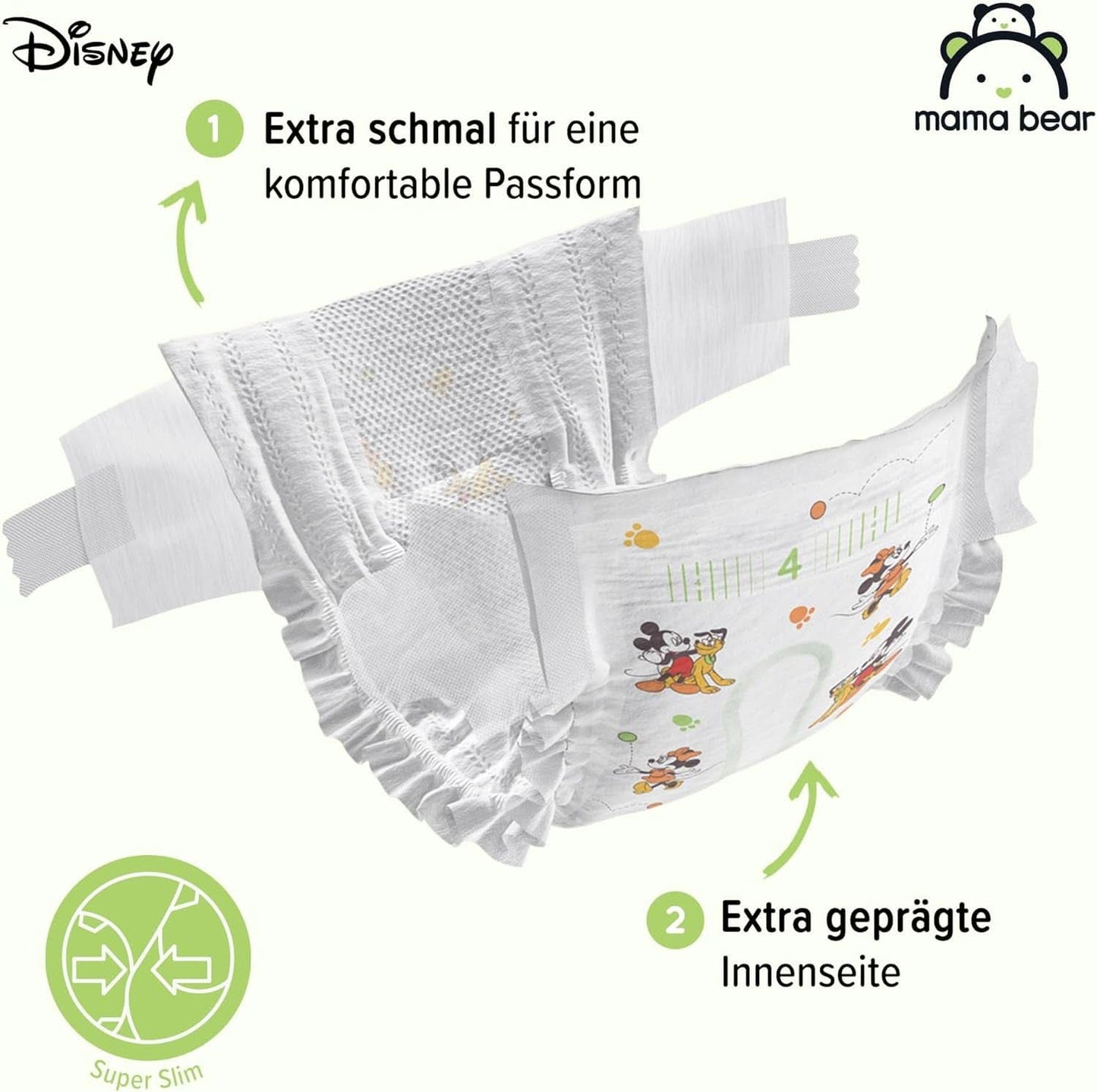 Blöjor Mama Bear Disney Ultra Dry storlek 4 (8-14 kg), vit, 84 st (1 förpackning) Naty Shop