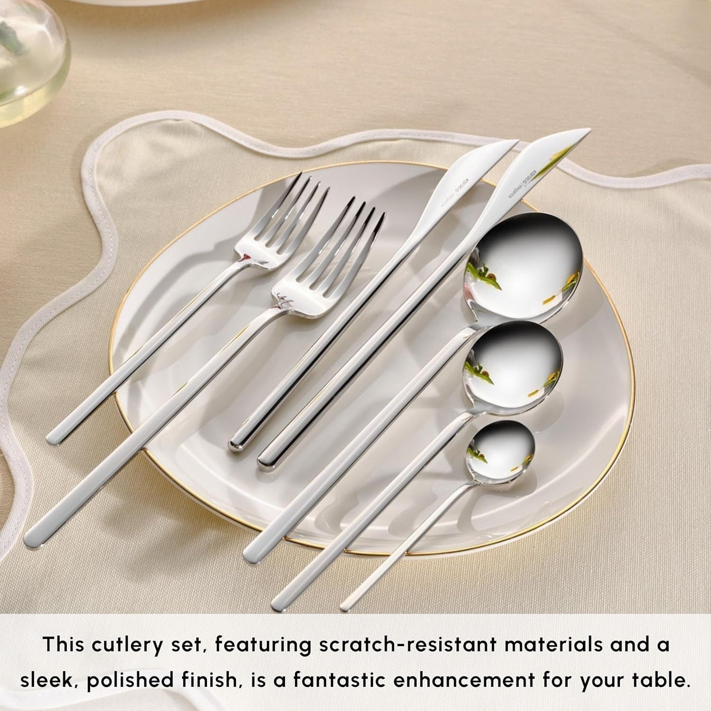 Karaca Focus Elegance, 84-delars bestickset, 12 personer Kitchen Naty Shop