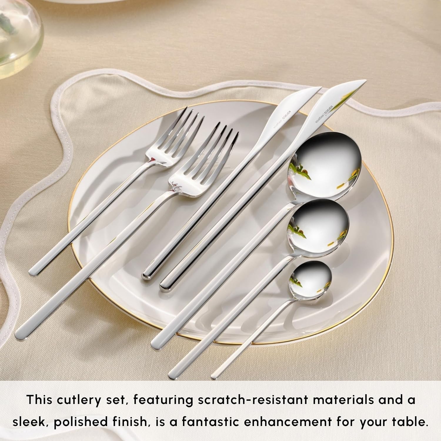 Karaca Focus Elegance, 84-delars bestickset, 12 personer Kitchen Naty Shop