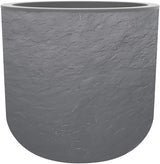 Rund kruka, 40 cm, Volcania'Up 32,5 l, stenlook, enkelvägg, vattentankyta, Ø 38,5 x H. 36,8 cm, antracitgrå