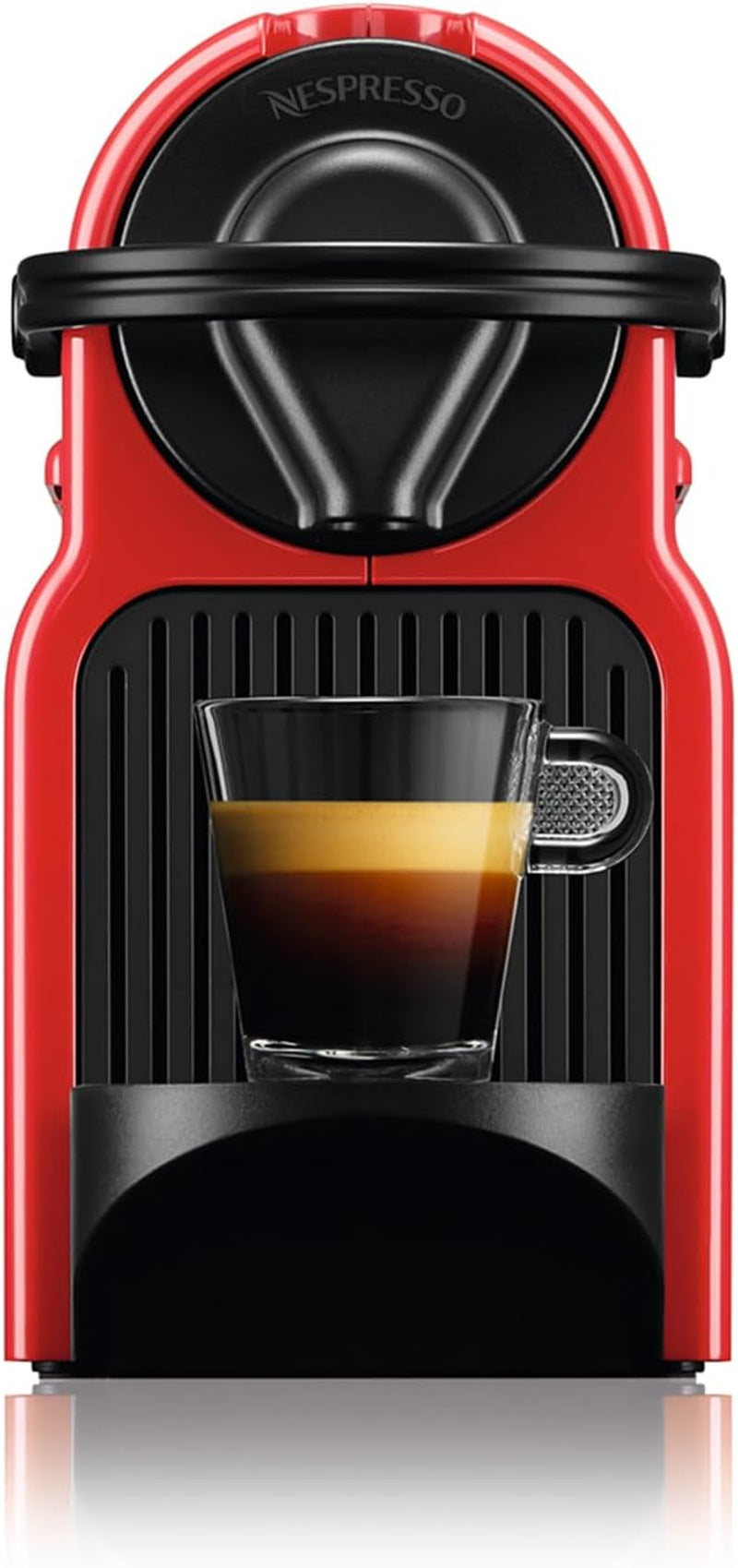 Krups Nespresso Inissia espressomaskin - Kompakt espressomaskin för kaffekapslar, 19 bars tryck, snabb uppvärmning på 25 sekunder, energisparfunktion, 0,7 l vattentank, röd, modell YY5506FD