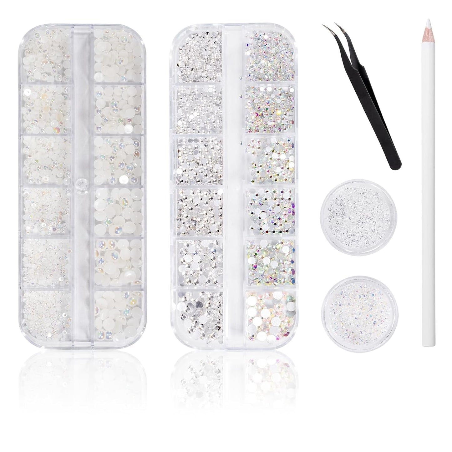 5600 Stück Strasssteine Nägel Nail Art, 36 Farben Glitzersteine, Dekorationen Nagelsteine Für Nagelkunst, Einschließlich Wachsstift Für Strasssteine Und Strass-Picker