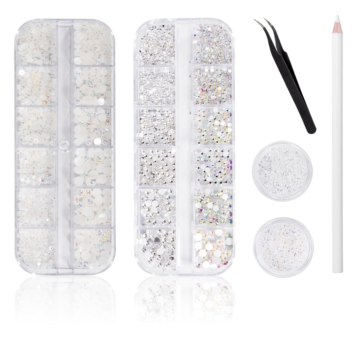 5600 Stück Strasssteine Nägel Nail Art, 36 Farben Glitzersteine, Dekorationen Nagelsteine Für Nagelkunst, Einschließlich Wachsstift Für Strasssteine Und Strass-Picker
