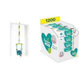 Bright Starts Deluxe Dörrspärrset med säker och stabil dörrkarmklämma och Pampers Sensitive Baby Wipes, 1200 Wipes (15 x 80)